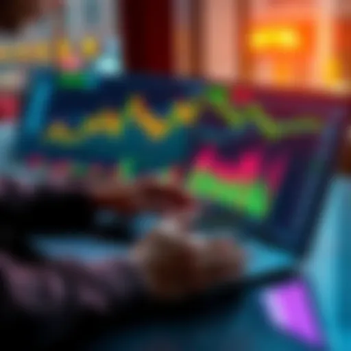 Managing Liquidation Risk on Lending Platforms A person analyzing market data on a laptop with charts showing volatility and a calculator showing collateral values.