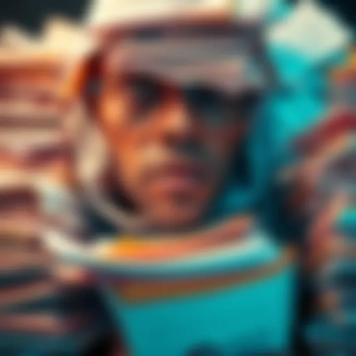 Managing Tax Transactions A person overwhelmed with stacks of paperwork, representing the struggle of managing over 2,000 transactions for taxes.