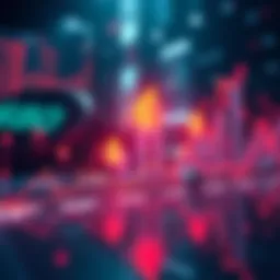 A graph showing rising trends with Flaredrops symbols and market indicators, reflecting price predictions and excitement among people.