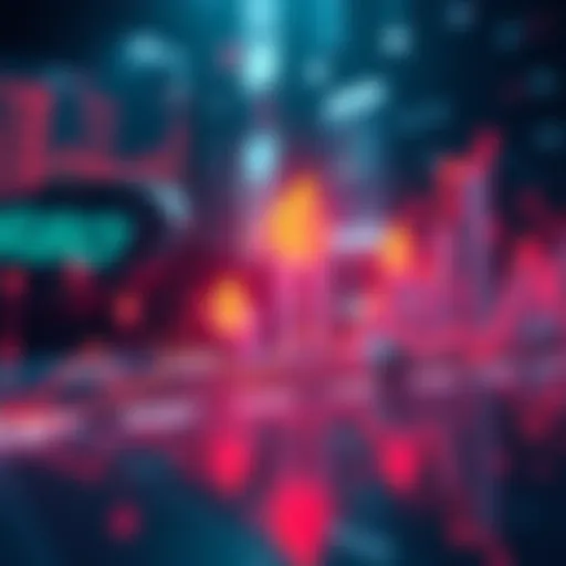 A graph showing rising trends with Flaredrops symbols and market indicators, reflecting price predictions and excitement among people.