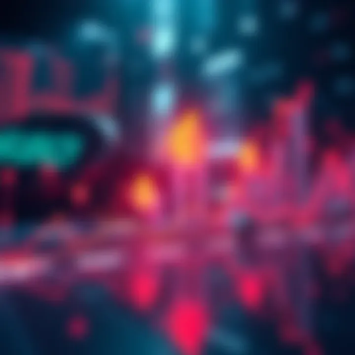 A graph showing rising trends with Flaredrops symbols and market indicators, reflecting price predictions and excitement among people.