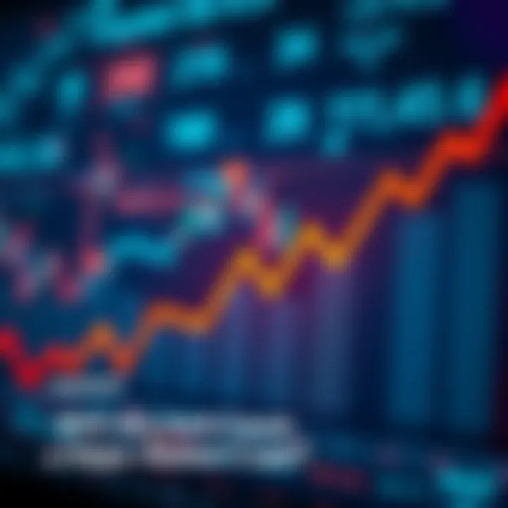 A graph showing a downward trend with financial symbols in the background, representing market instability.