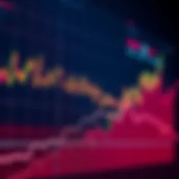 A graph showing stock market trends with upward spikes illustrating rallies following interest rate cuts, alongside a downward trend indicating recession effects.