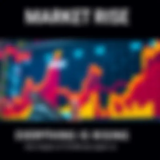 Market Rise A person checking stock prices on a phone with upward trending graphs in the background