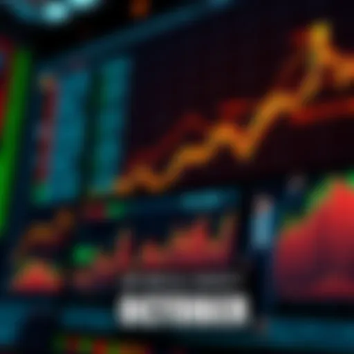 Bull market with upward trend line and optimistic investors holding charts
