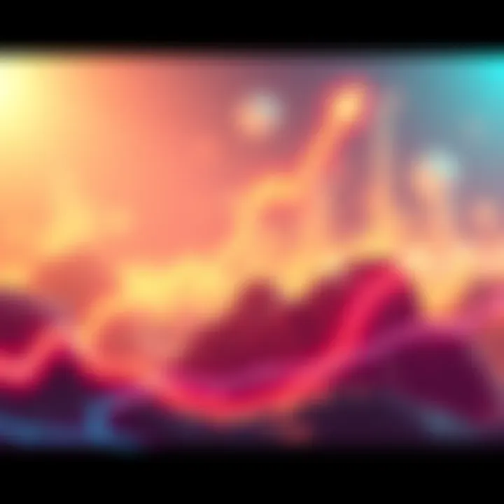 Graph showing market trend with upward movement towards $1