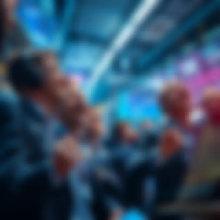 Traders reacting to rising market prices with excitement as short positions are liquidated.