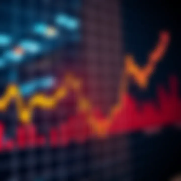 A graph showing decreasing stock prices with a downward trend line, symbolizing market analysts' insights on future movements.