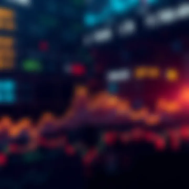 A line graph showing sharp fluctuations in stock prices, representing market volatility.