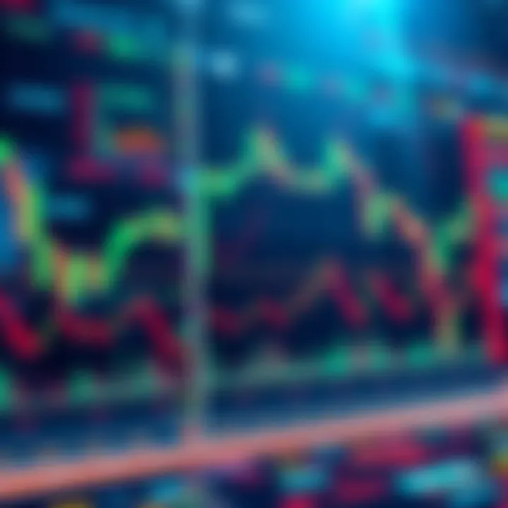 A digital illustration showing stock market graphs and algorithms influencing trading decisions, highlighting volatility.