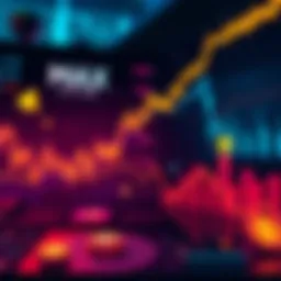 Graphic showing a downward trend in cryptocurrency prices with symbols of fear and uncertainty around it
