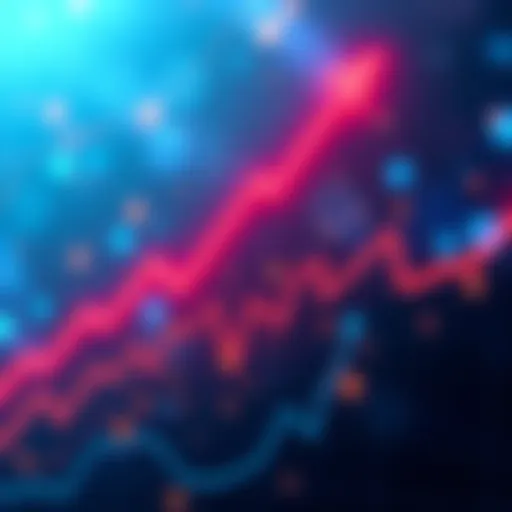 Graph showing the ups and downs of market trends with a clear upward trend following a low point