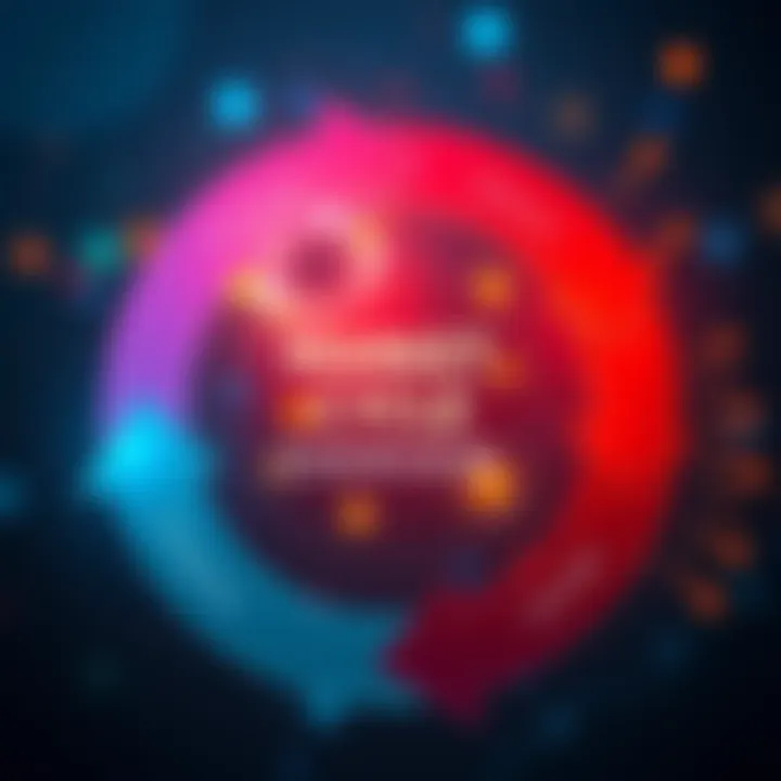 A graphic showing the various phases of a market cycle with arrows indicating trends and influences.