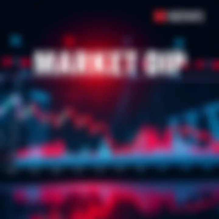 A graph showing a downward trend in the stock market with potential buyers analyzing the data