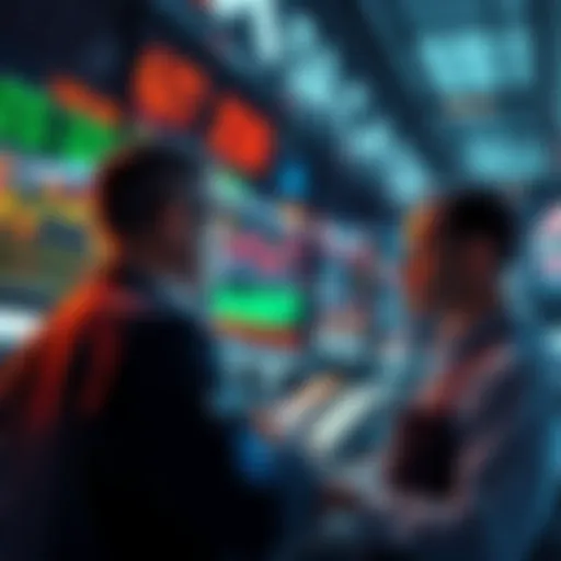 Traders observing stock charts and graphs indicating a potential market drop
