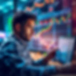A person analyzing stock charts with a focus on market dips and investment strategies