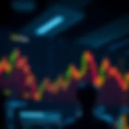 A graph showing a downward trend in the stock market with a worried person looking at it.