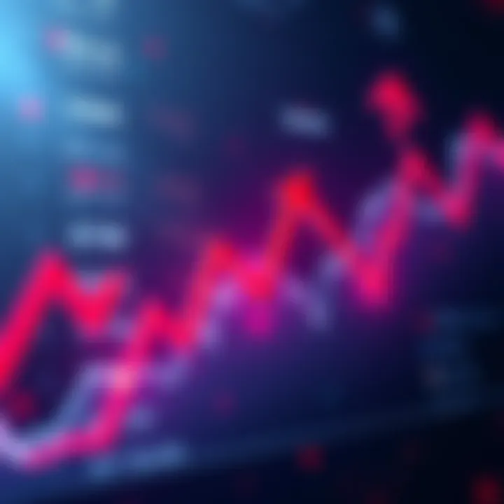 A downward trending graph showing Bitcoin and Solana prices dropping with red arrows, symbolizing market loss and negativity.