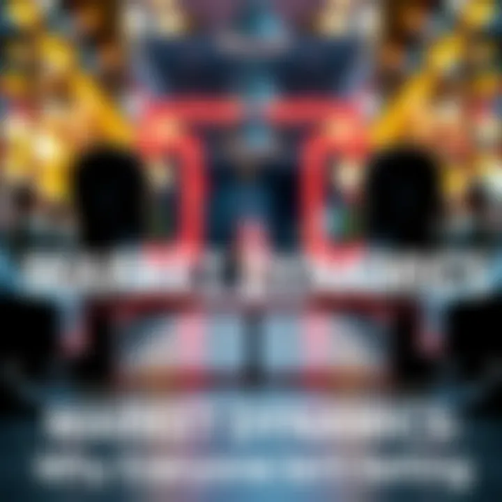 Visual representation of market dynamics with sellers and buyers in a downturn, highlighting balance between the two.