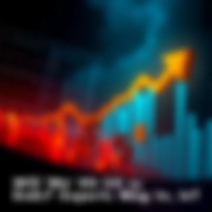 A graph showing rising prices with an arrow pointing upwards, symbolizing market trends, alongside dollar signs.