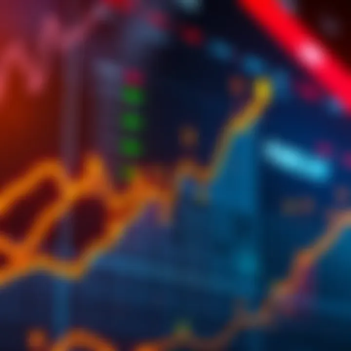 Graph showing rising asset values with upward trend lines and investment symbols