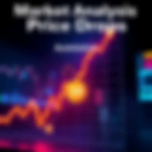 A graph showing a downward trend with a price tag under 30 cents, symbolizing the market decline.