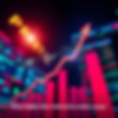 A graphic showing a sharp increase in market prices with arrows pointing upward