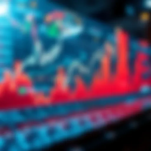 A graph showing rising market prices with an upward trend line and positive economic indicators.