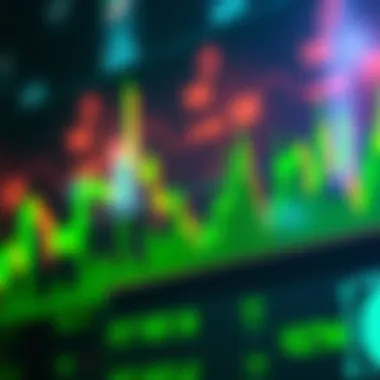 A chart showing green candle patterns indicating a market rally, with upward trends and positive investor sentiments.