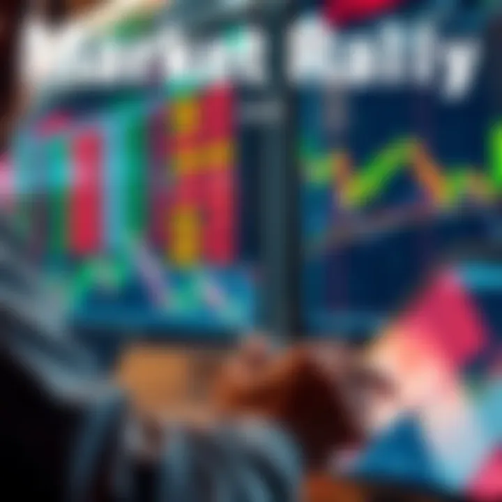 A person analyzing stock charts and discussing Dollar Cost Averaging strategies after a market rally
