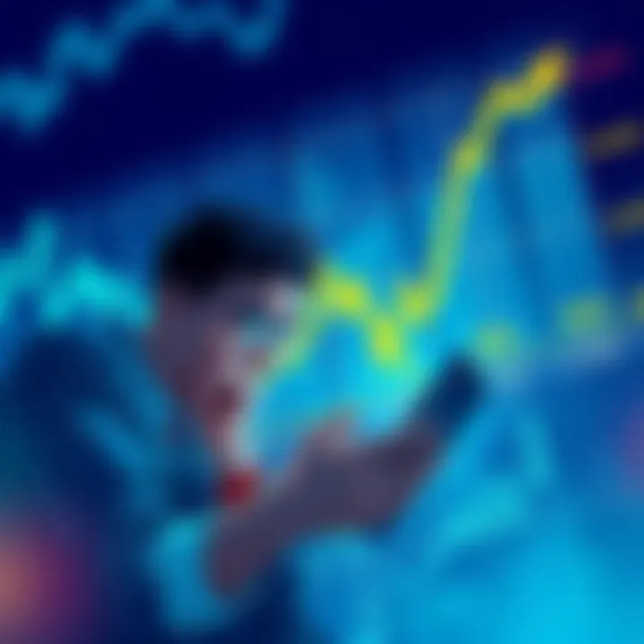 Graph showing a downward trend in stock prices with a concerned investor looking at the data.