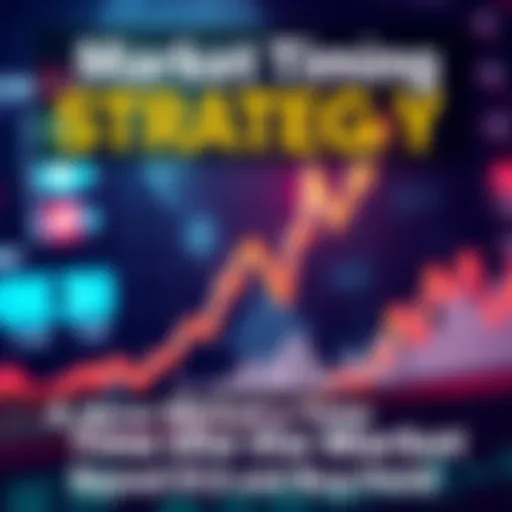 A chart showing market trends with upward and downward arrows, highlighting a new strategy for investing.