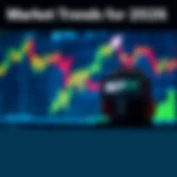 A person looking at a stock market graph showing a downward trend with a buying sign, symbolizing the concept of buying low during market fear.