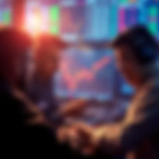 Traders analyzing charts with a downward trend indicating a potential market dump