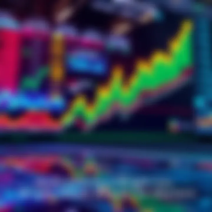 Market Trends Outlook A visual representation of market graphs with upward trends and hopeful investors discussing strategies