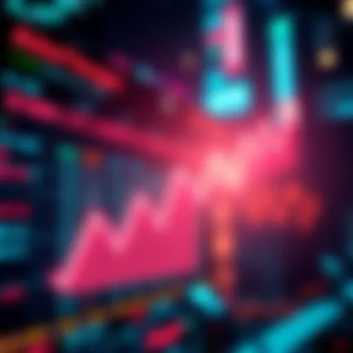 A graph showing prices rising while central exchange volumes decrease, symbolizing market shifts as investors choose to hold assets instead of trading.