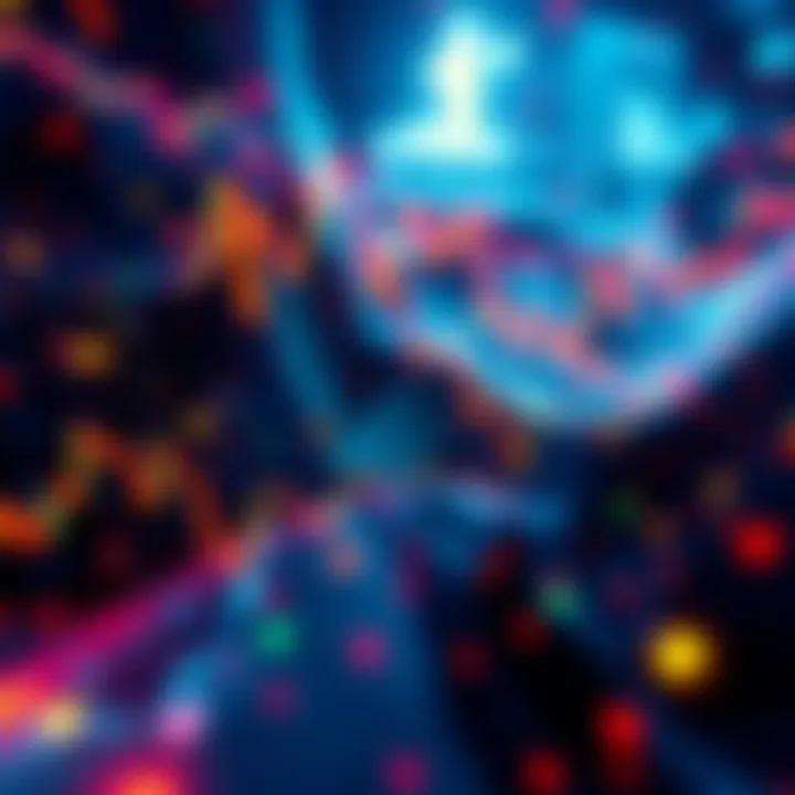 An abstract representation of fluctuating market graphs and charts, symbolizing volatility and investment opportunities.