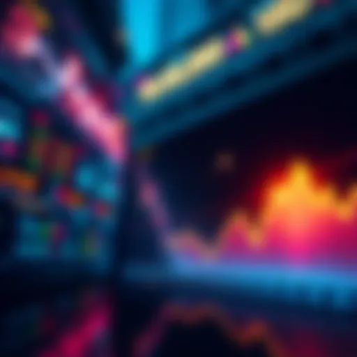 A graphic showing a downward trend in traditional finance markets with a stable cryptocurrency chart alongside it.