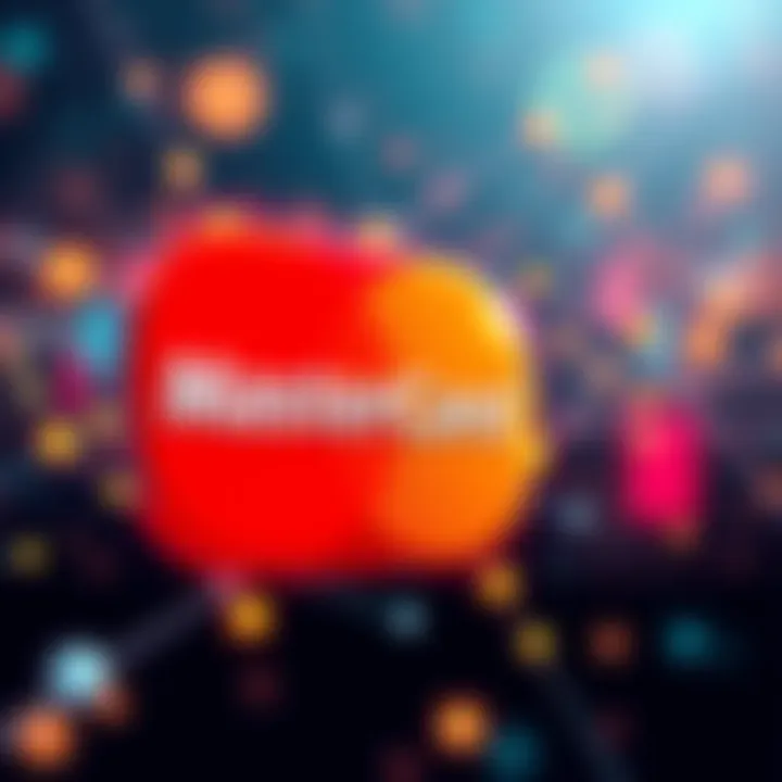 Illustration showing Mastercard logo and Flexa payment rails connected, symbolizing collaboration in payment technology.