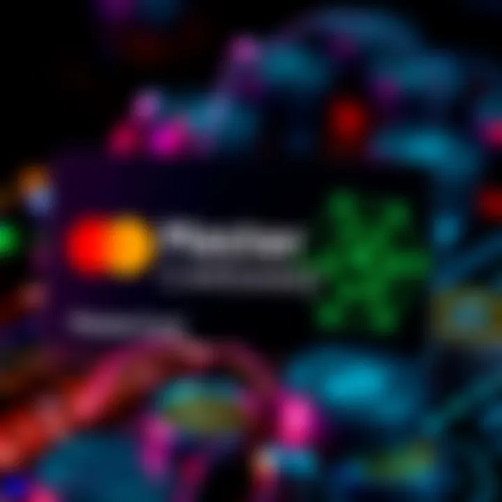 MasterCard logo alongside Cardano logo and digital currency symbols