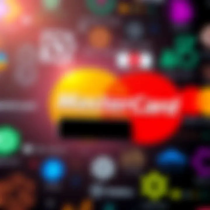 MasterCard logo alongside logos of various crypto companies, highlighting the collaboration while Hedera's logo is absent.