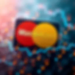 Mastercard logo with digital currency symbols illustrating new partnerships in the crypto space