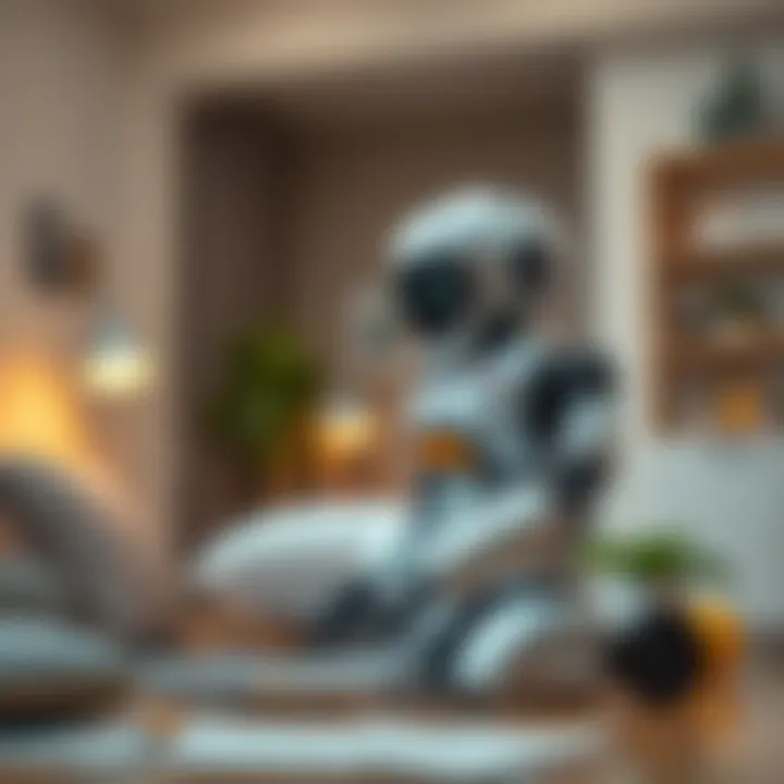 Matic Robot in Home Setting A Matic robot performing tasks in a home environment, showcasing its design and functionality.