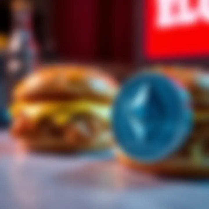 A McChicken sandwich placed beside the Ethereum cryptocurrency logo, symbolizing a financial comparison.