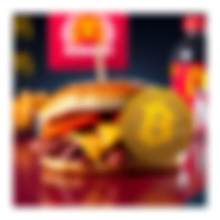 A McRib sandwich placed alongside a Bitcoin symbol, representing the connection between McDonald's McRib return and Bitcoin rally theories.