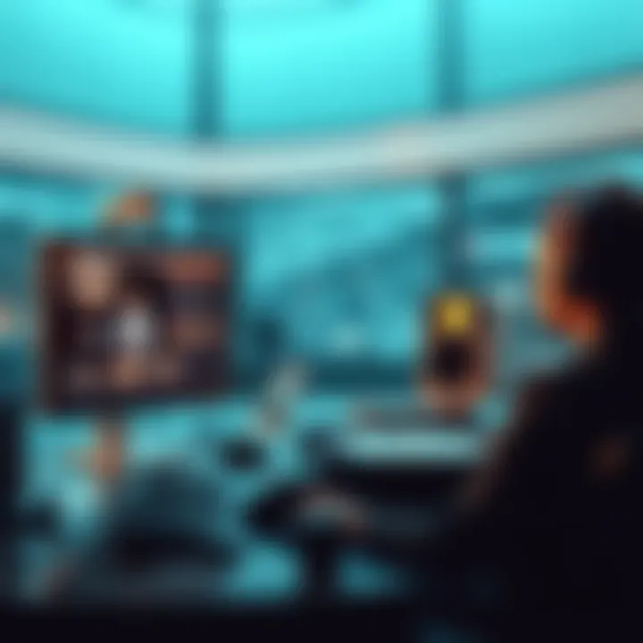 A representation of media outlets ignoring serious customer service issues related to CB, with an image of a news desk and a concerned person looking at a computer screen.
