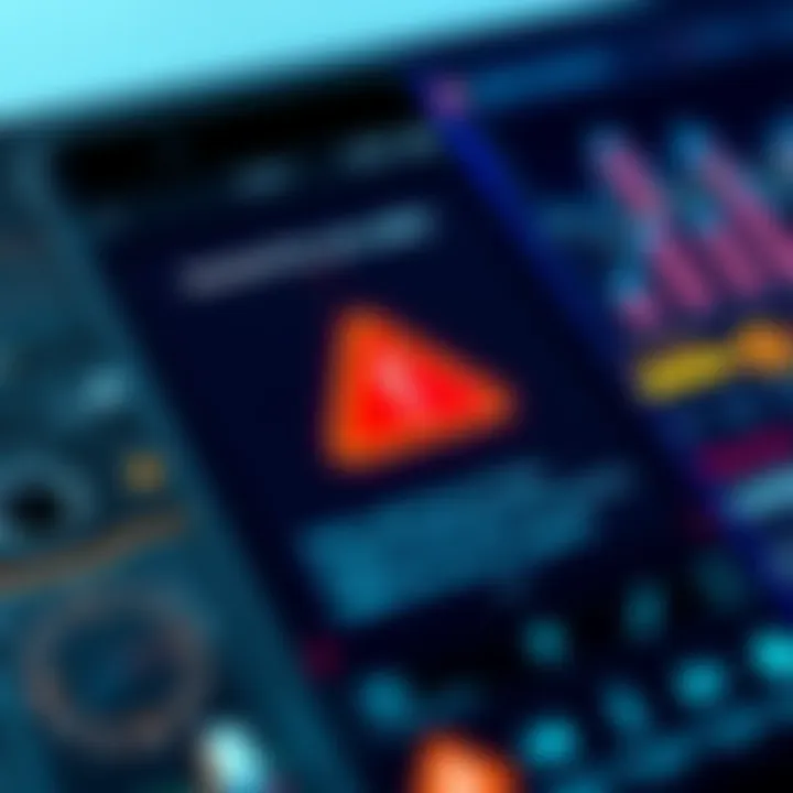 A close-up of an Android phone screen displaying a cryptocurrency wallet with a warning symbol, highlighting security concerns due to MediaTek exploit.