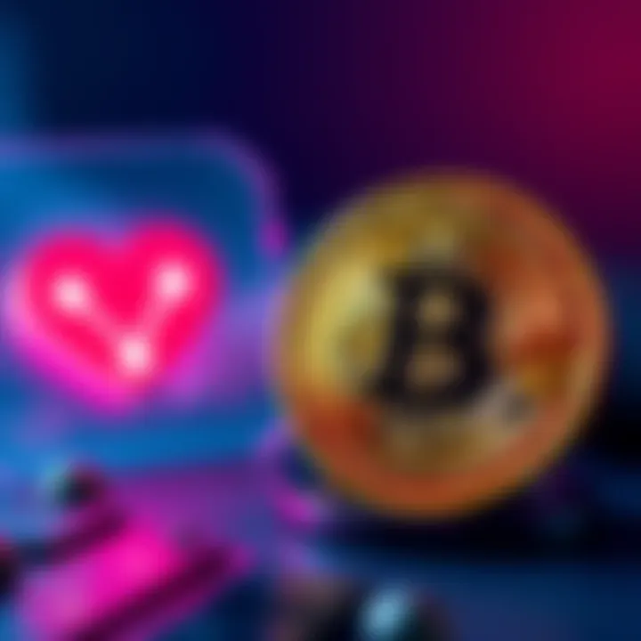 Meme coin with charity symbol A visual representation of a meme coin next to a heart symbol, conveying the idea of charity and cryptocurrency trading