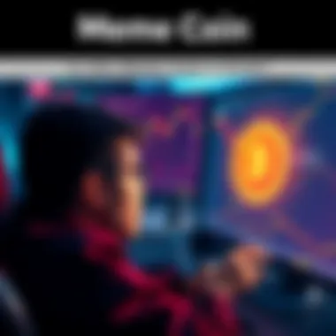 A person looking worried while reviewing graphs and charts on a computer screen about meme coin investments.
