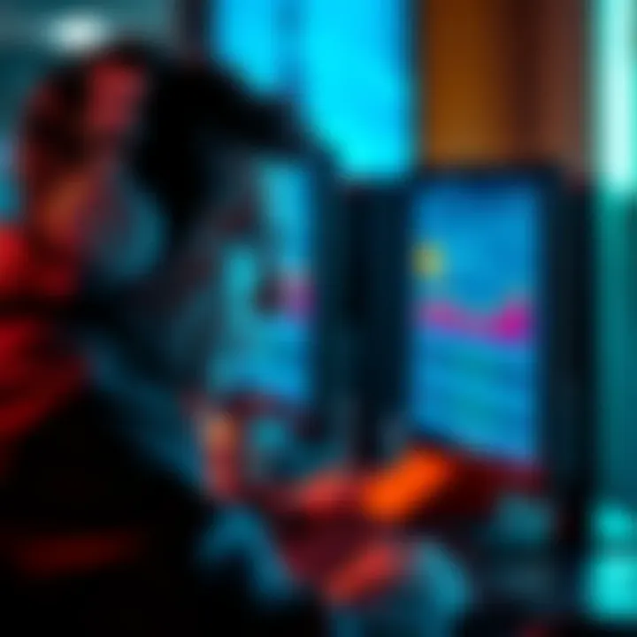 A frustrated person looking at a computer screen displaying pending transactions for meme coins